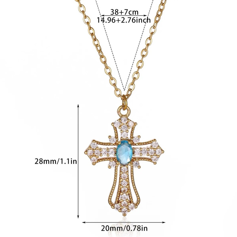 Elegant Gold Cross Pendant Necklace